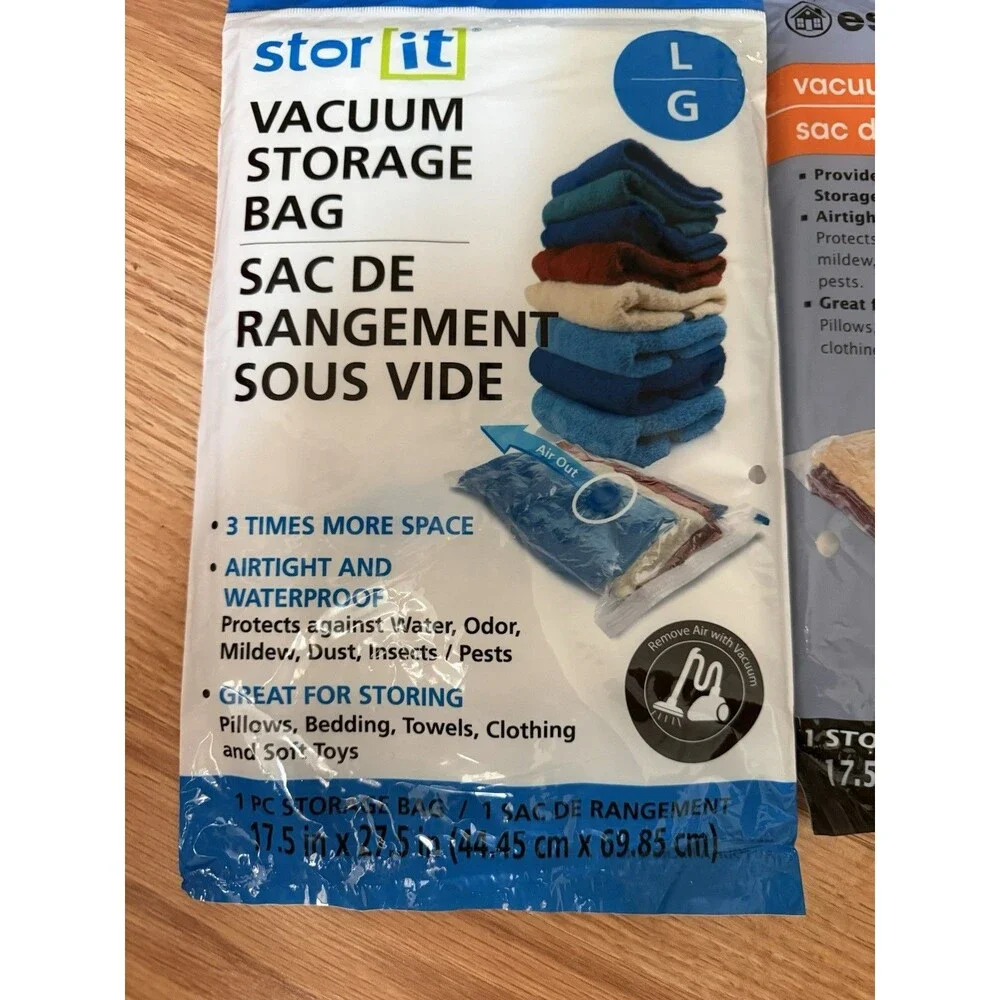Bundle of 3 Essentials Large Vacuum Storage Bags Storage Space Organizer